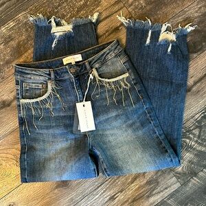 Risen High Rise Rhinestone Jeans 9/29